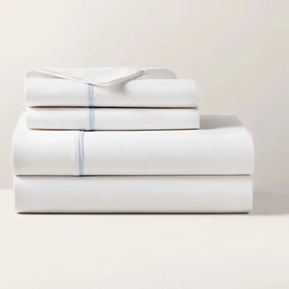 Organic Cotton Percale Palmer Sheeting King Flat Sheet